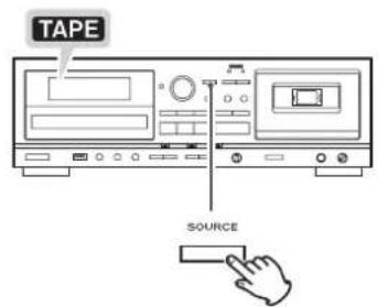 TEAC AD850 - Press the SOURCE button repeatedly to select "TAPE". - 1