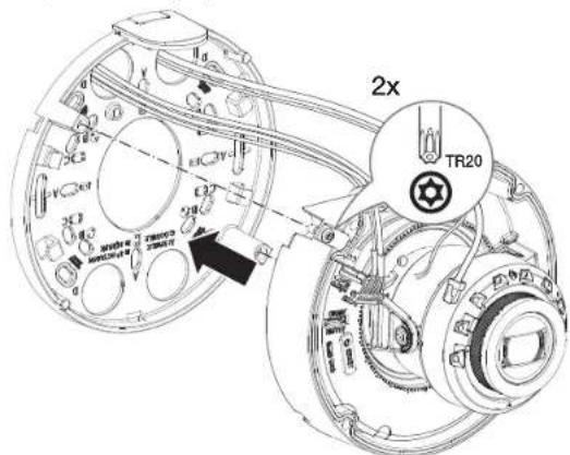 Hanwha XNDC7083RV - Installation des câbles audio/d'alarme - 2