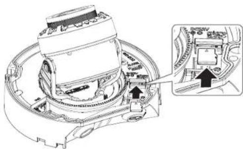 Hanwha XNDC7083RV - Insertion d'une carte micro SD - 1