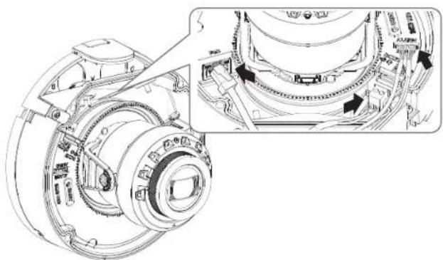 Hanwha XNDC7083RV - Installation des câbles audio/d'alarme - 3