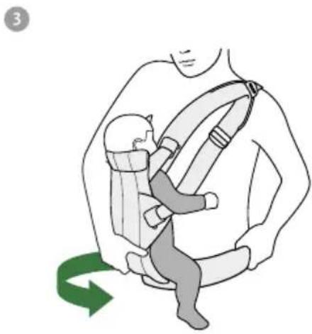 BabyBjörn Harmony - SCHIEBEN SIE DAS KIND ZUM HERAUSNEHMAN WIEDER NACH VORNE - 3