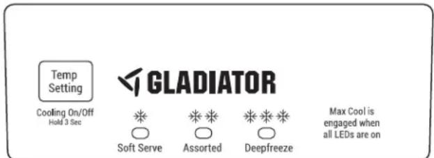 Gladiator GAFZ30FDGB - Commande de la température - 1