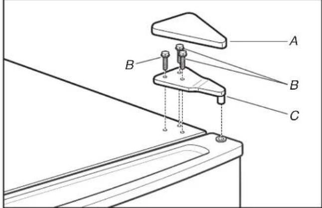 Gladiator GAFZ30FDGB - Remove Hinge Parts And Door 2. Remove Bottom Hinge Parts - 1