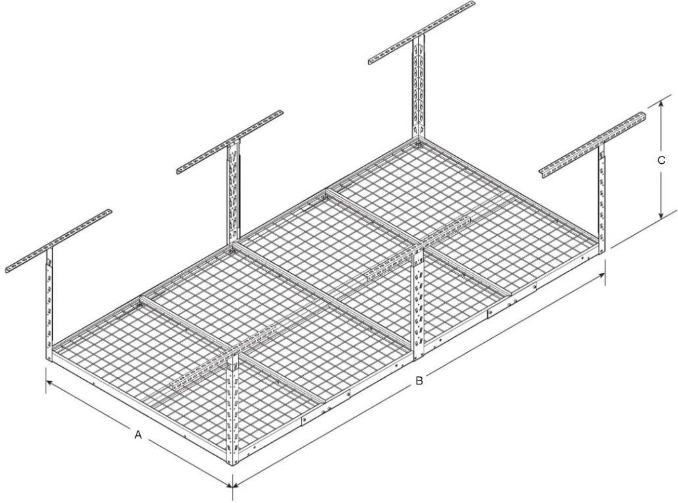 Gladiator GALS48M4JG - SECURITE DE L'ETAGERE DE RANGEMENT SURELEVEE GEARLOFTTM - 1