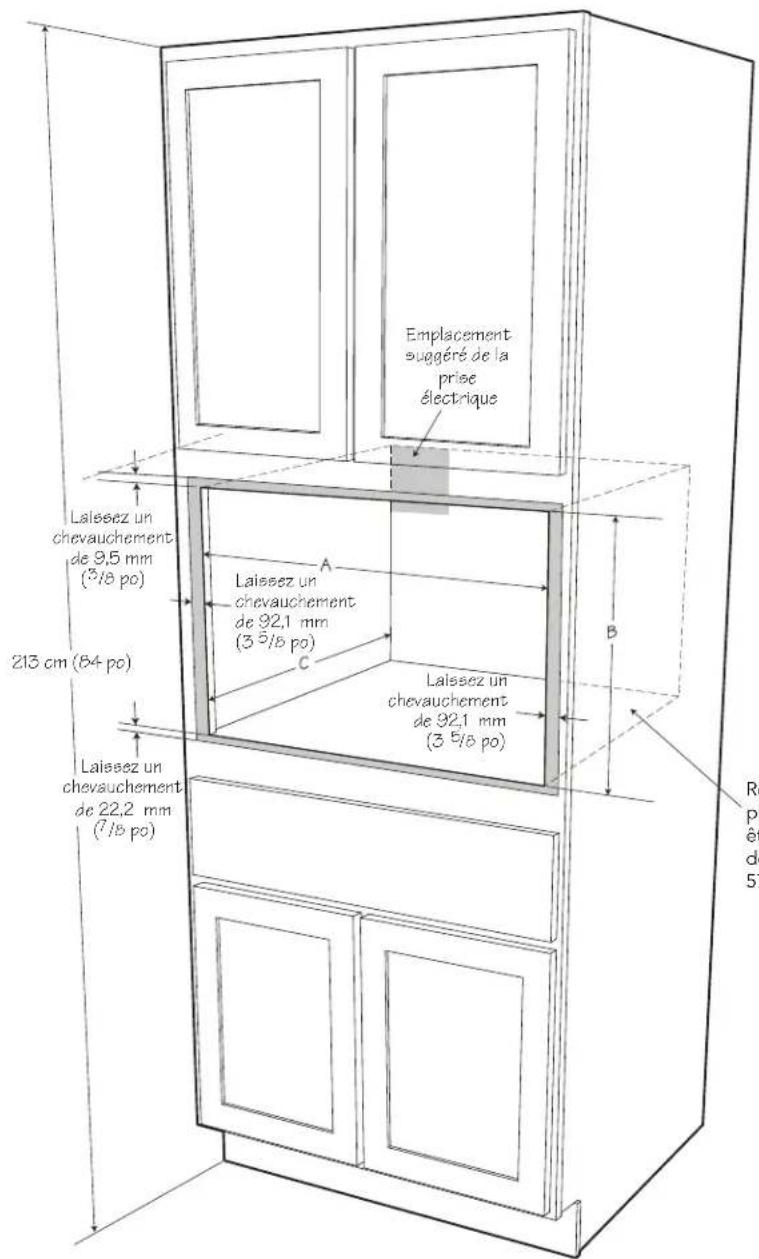 VIKING VMDD5306 - Dégagements et dimensions pour une installation standard en surface - 1