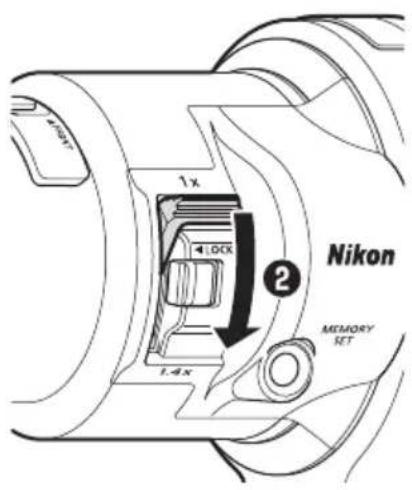 NIKON NIKKOR Z 400mm f2.8 TC VR S - Positionnez le commutateur du téléconvertisseur sur 1,4 × (2) - 1
