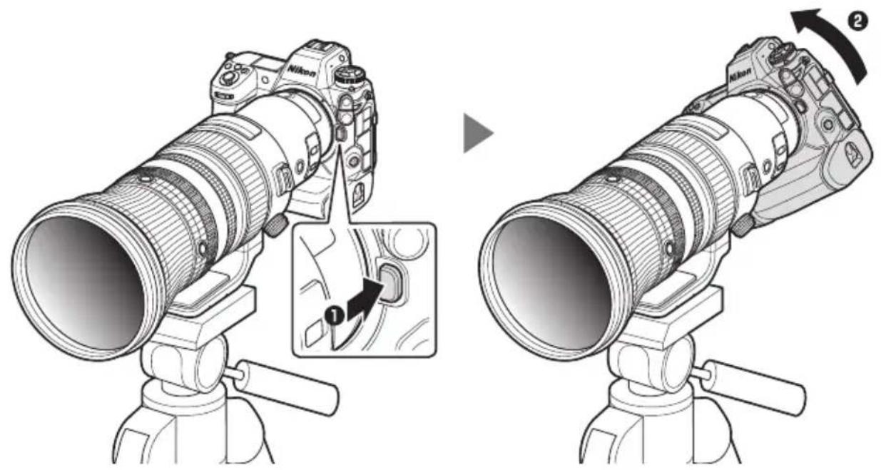 NIKON NIKKOR Z 400mm f2.8 TC VR S - Lorsque I'objectif est fixe a un trepied : retrait de l'appareil photo - 1
