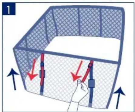 JANE Sleep And Fun - • ADJUSTING THE INCLINATION OF THE MINI COT MATTRESS - 1