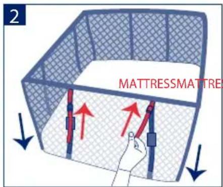 JANE Sleep And Fun - • ADJUSTING THE INCLINATION OF THE MINI COT MATTRESS - 2