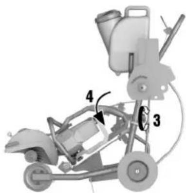 Diagram of a vehicle steering system with labeled components and directional arrows indicating motion or movement.