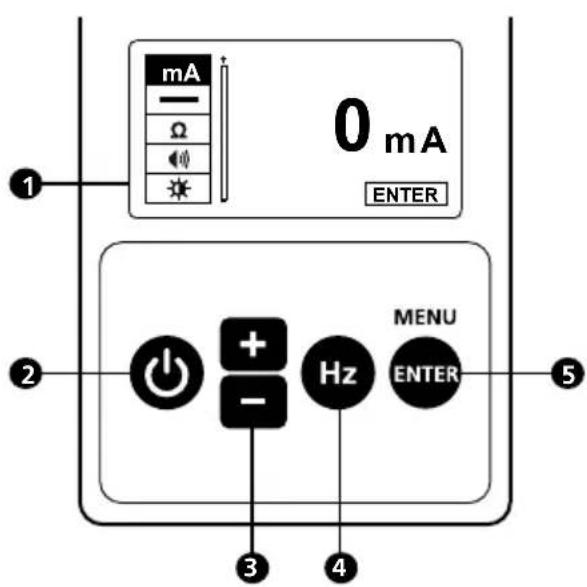 Beha-Amprobe UAT610EUR - Bedienelemente und Anzeige des Senders UAT-600-TE Bedienelemente des Senders - 1