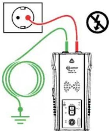 Beha-Amprobe AT8030EUR - Sådan tilkobler du senderens testkabler - 1