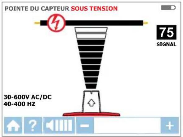 Beha-Amprobe AT8030EUR - b Utilisation du récepteur AT-8000-RE en mode Capteur de pointe sous tension - 1