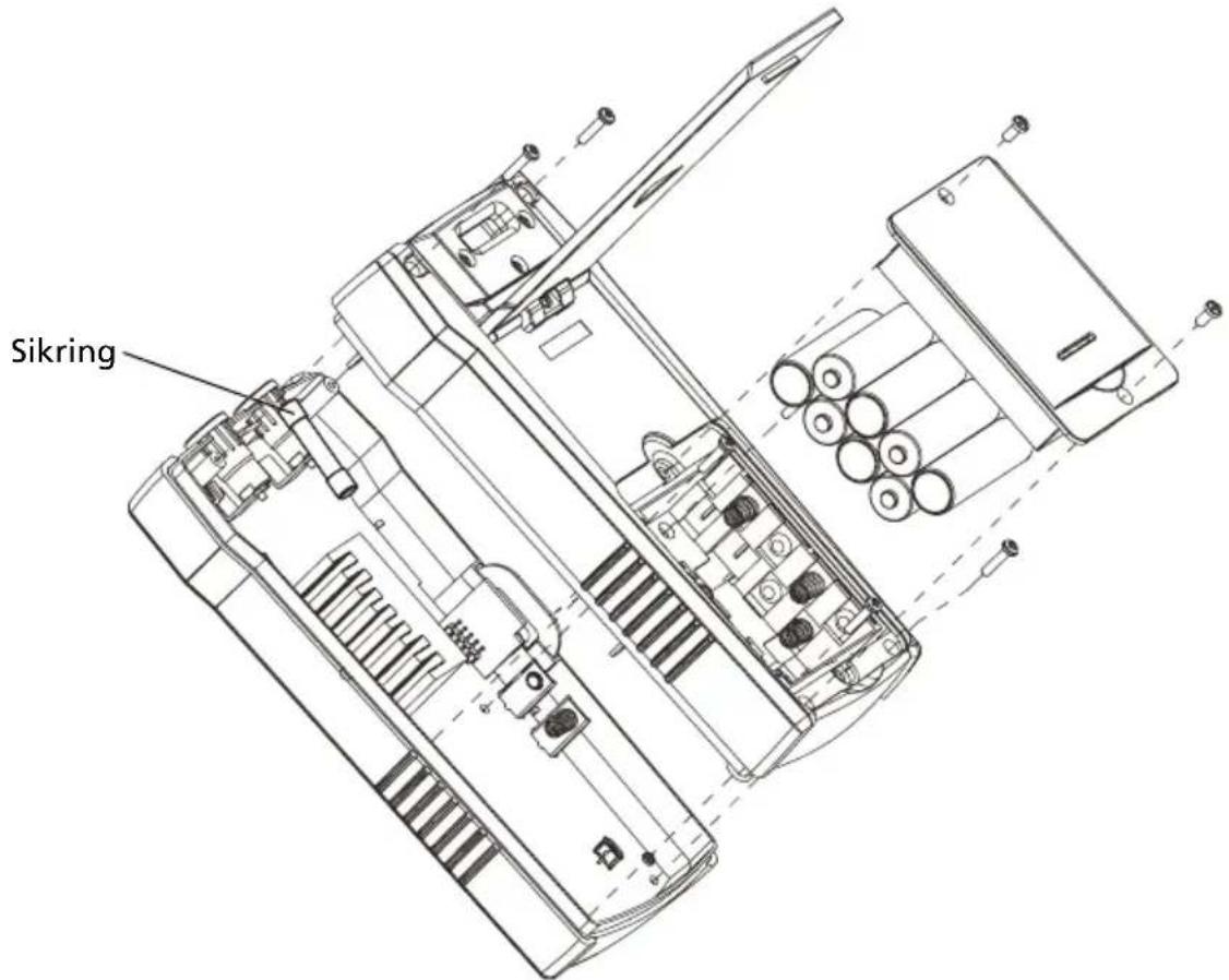 Beha-Amprobe AT8030EUR - Udskiftning af sikring i senderen - 1