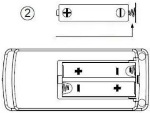 Emerio TFN11149 - BATTERIE IN DIE FERNBEDIENUNG EINLEGEN - 1