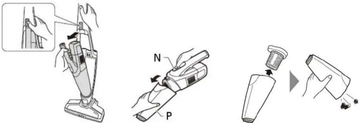 Emerio UVC127226 - Comment nettoyer le bac a poussiere : - 1