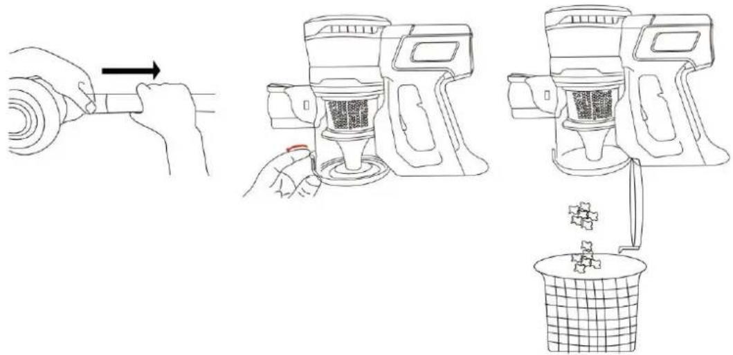 Emerio UVC122311 - How to empty the dust cup: - 1