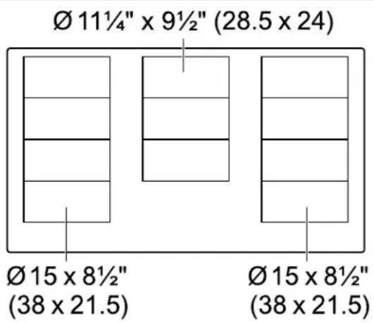 THERMADOR CIT367YMS - Distribution of the cooking zones - 1