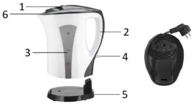 Emerio WK121345 - USAGE DOMESTIQUE UNIQUEMENT DESCRIPTION DES PIÈCES - 1