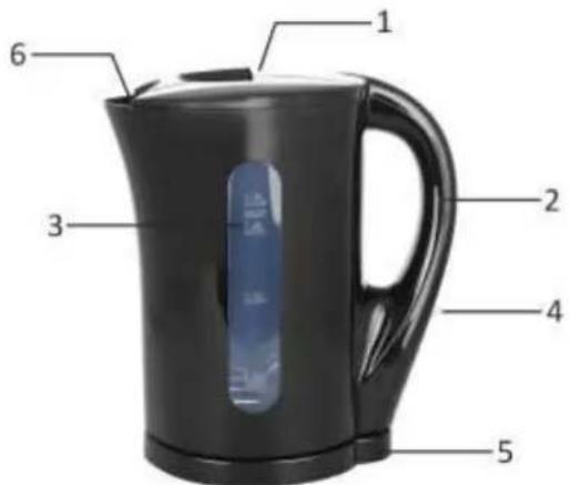 Emerio WK123483 - USAGE DOMESTIQUE UNIQUEMENT DESCRIPTION DES PIÈCES - 1