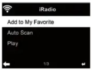 iRadio Add to My Favorite Auto Scan Play 1/3