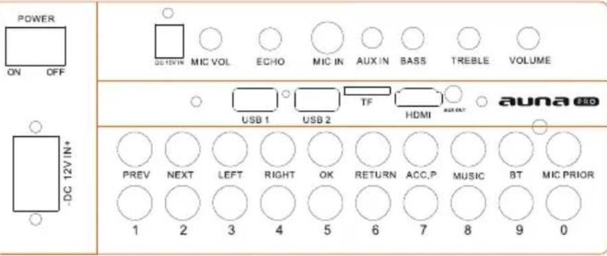 Auna KTV - FUNCTION KEYS AND CONNECTIONS - 1