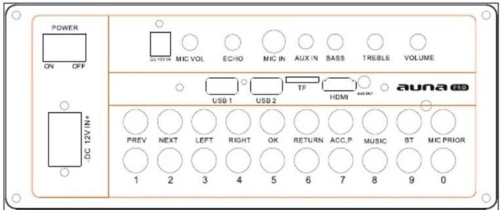 Auna KTV - TOUCHES DE FONCTION ET CONNEXIONS - 1