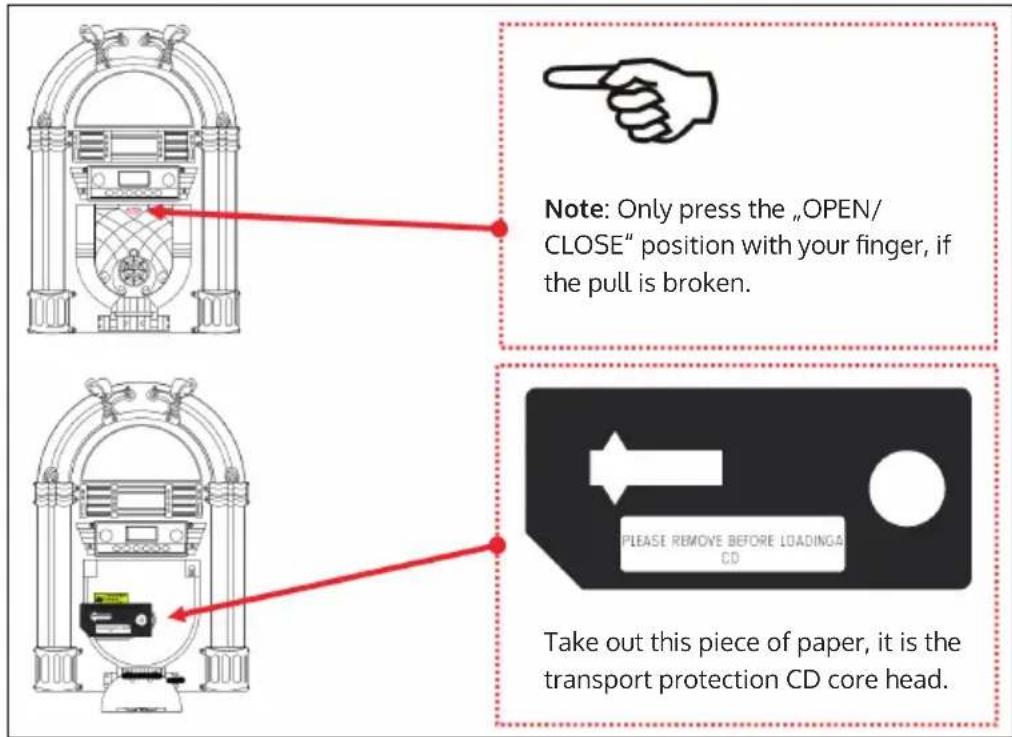 Auna Arizona DAB - Opening the CD Compartment and Playing a CD - 1