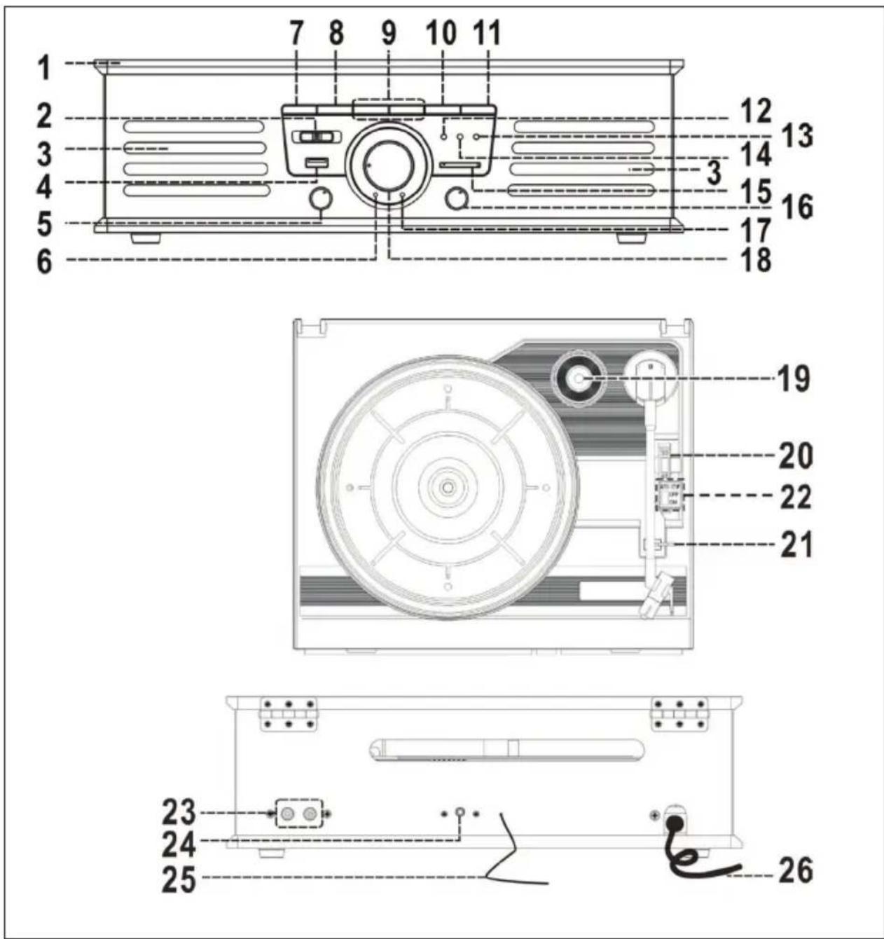 Auna TT92W - PRODUCT OVERVIEW - 1