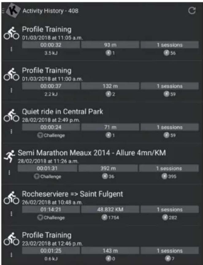 Capital Sports Helix Air - Historique des exercices - 1