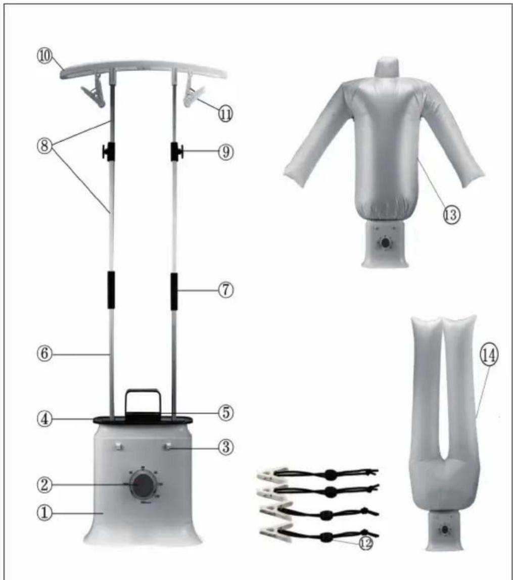 Klarstein ShirtButler Deluxe - VISión GENERAL DEL APARATO - 1