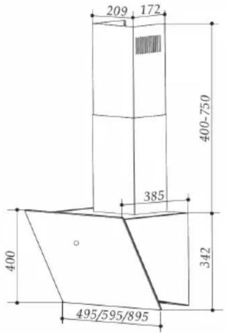 Klarstein Laurel 90 - Afmetingen - 2
