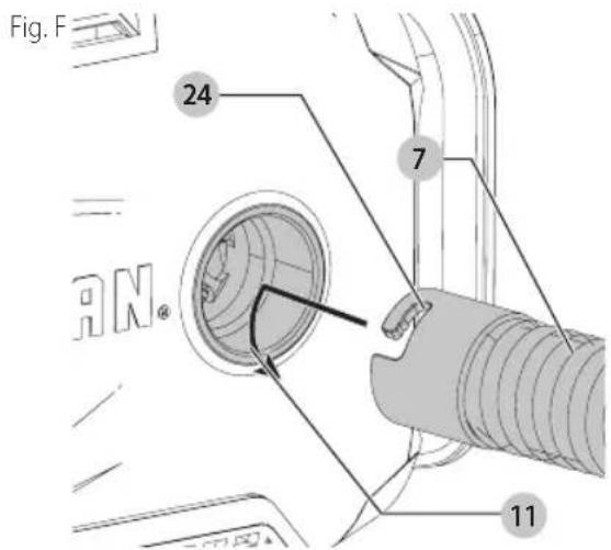Craftsman CMCE520 - Desinflar con la manguera de alto volumen (Fig. A, F) - 1