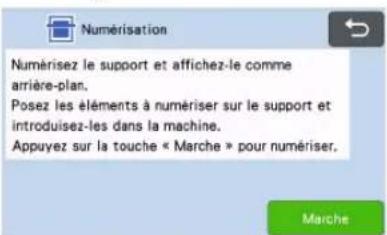 BROTHER ScanNCut SDX1000 - Fixez le matériel du destiné à l'arrière-plan au support, puis appuyez sur dans le panneau de commande. - 5