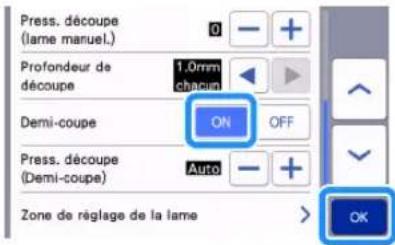 BROTHER ScanNCut SDX1000 - ■Réglages des demi-coupes (découpes par effleurement) - 2