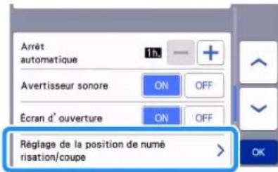 BROTHER ScanNCut SDX1000 - Appuyez sur la touche « Réglage de la position de numérisation/ coupe » de l'écran de réglages. - 1