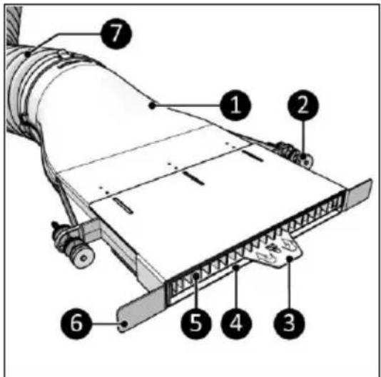 Technical diagram of a mechanical device with numbered components for identification