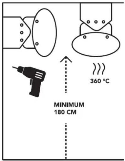 Eurom Outdoor Heatpanel 3200 RC - Be careful: hot surface! - 2