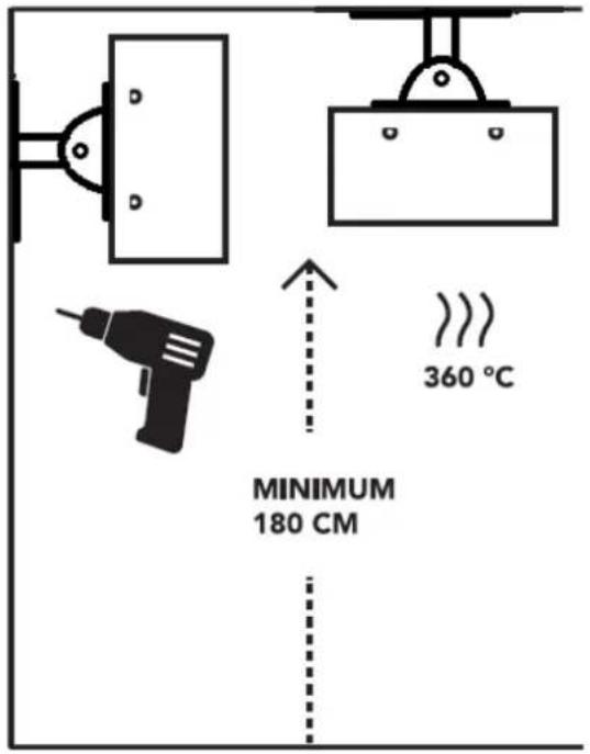 Eurom Outdoor Heatpanel 3200 RC - Be careful: hot surface! - 1