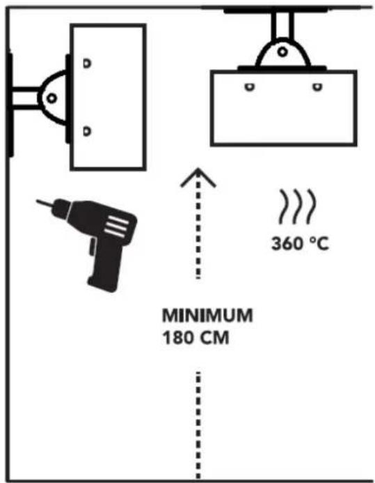 Eurom Outdoor Heatpanel 3200 RC - Achtung: heiße Oberfläche! - 1