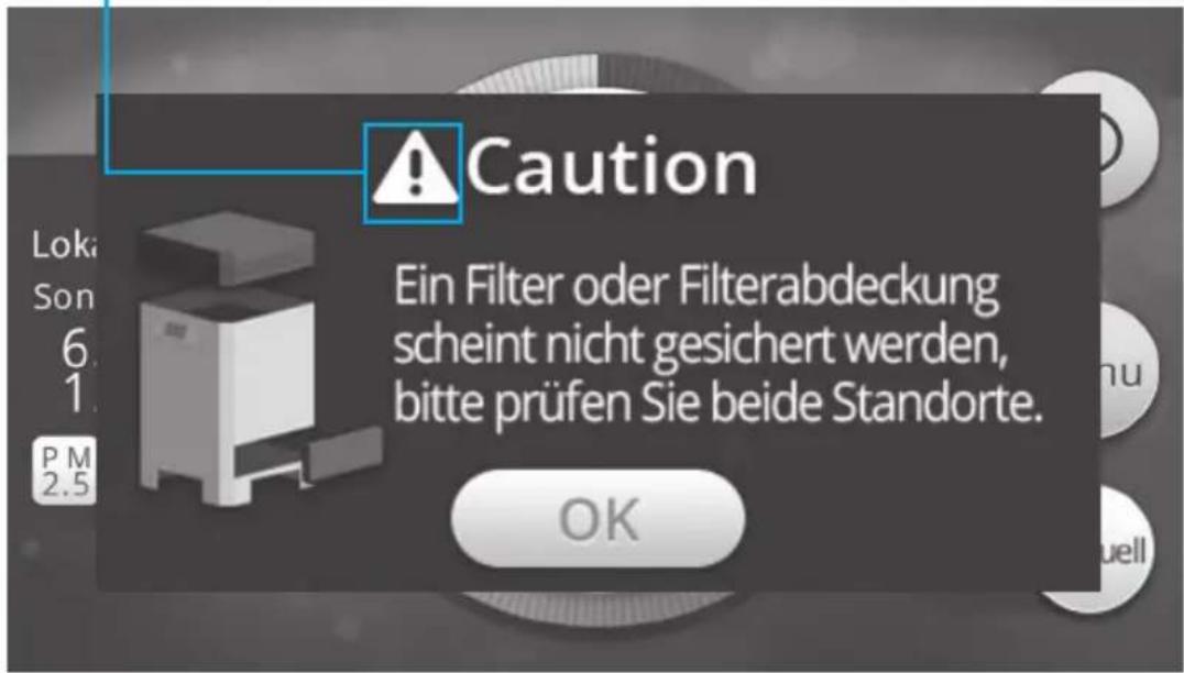 Winix T1 - Alarm-Popup-Fenster - 1