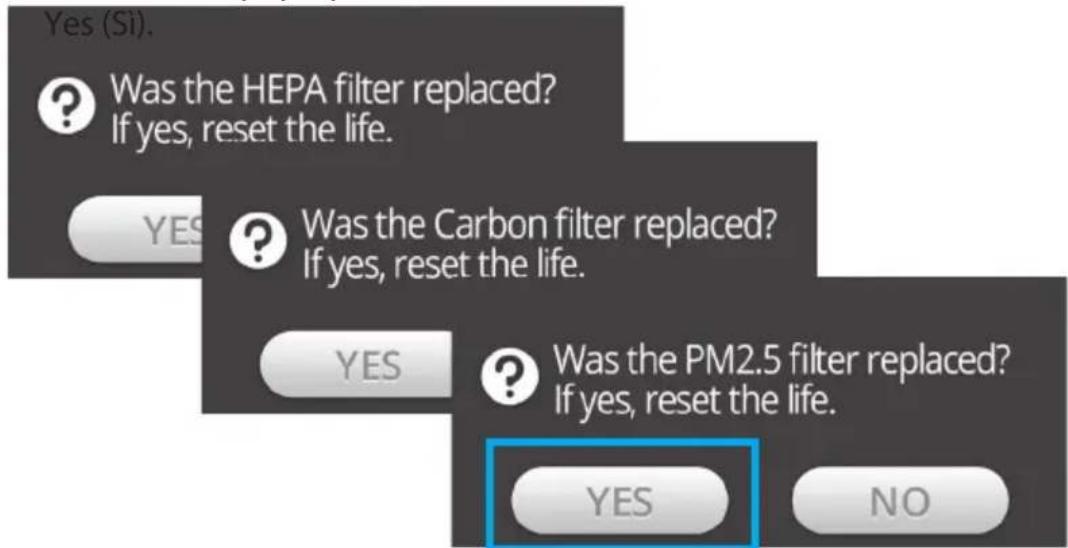 Winix T1 - Reset dei filtri - 3
