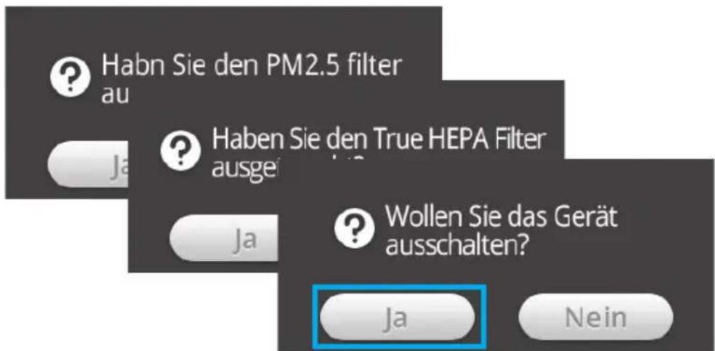 Winix T1 - Zurücksetzen der Filter - 3