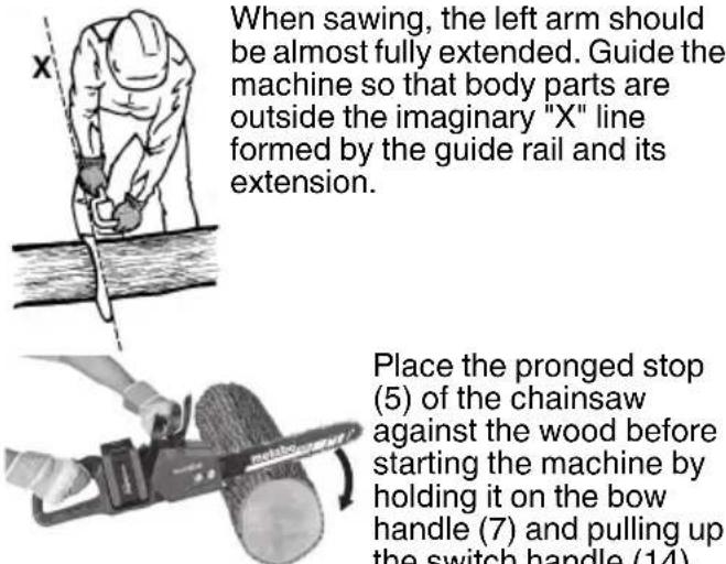 METABO MS 3618 LTX BL 40 - Sawing tree trunks, branches and similar materials - 1