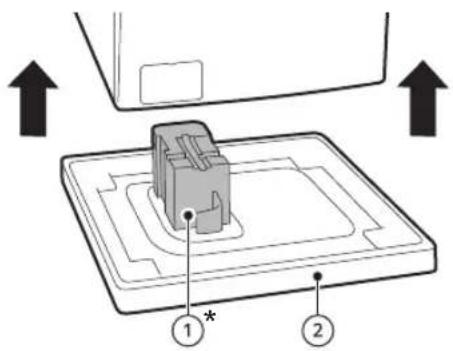 LG F6WV71S2TA - Soulever l'appareil de sa base en mousse - 1