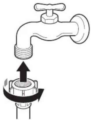 LG GD3V308N0 - Raccordement du tuyau au robinet d'eau - 1