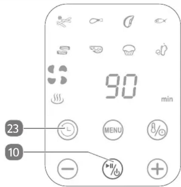 Ambiano GTAF05 - N'utilisez pas la fonction de départ différé si vous voulez préparer des aliments périssables (p. ex. de la viande ou du poisson). - 1