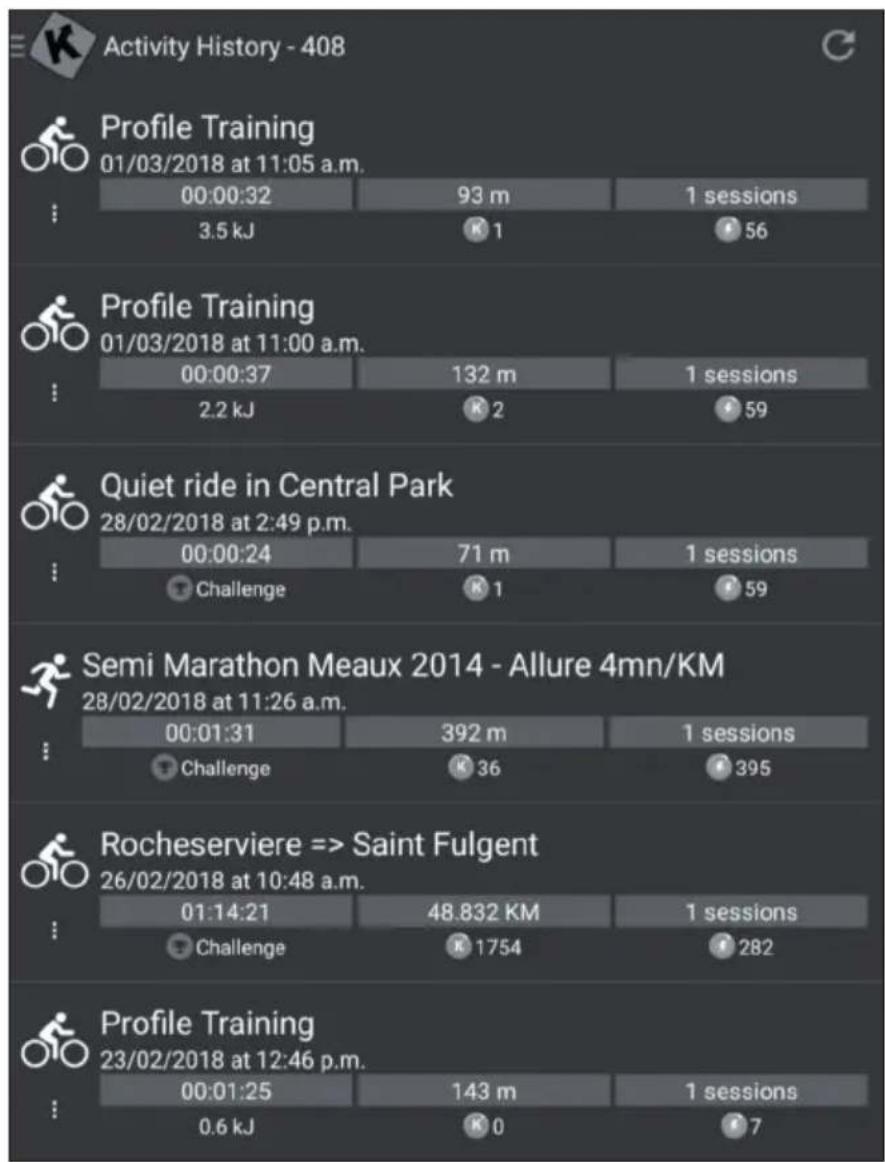Capital Sports Infinity Pro 4.0 - Activity History - 1