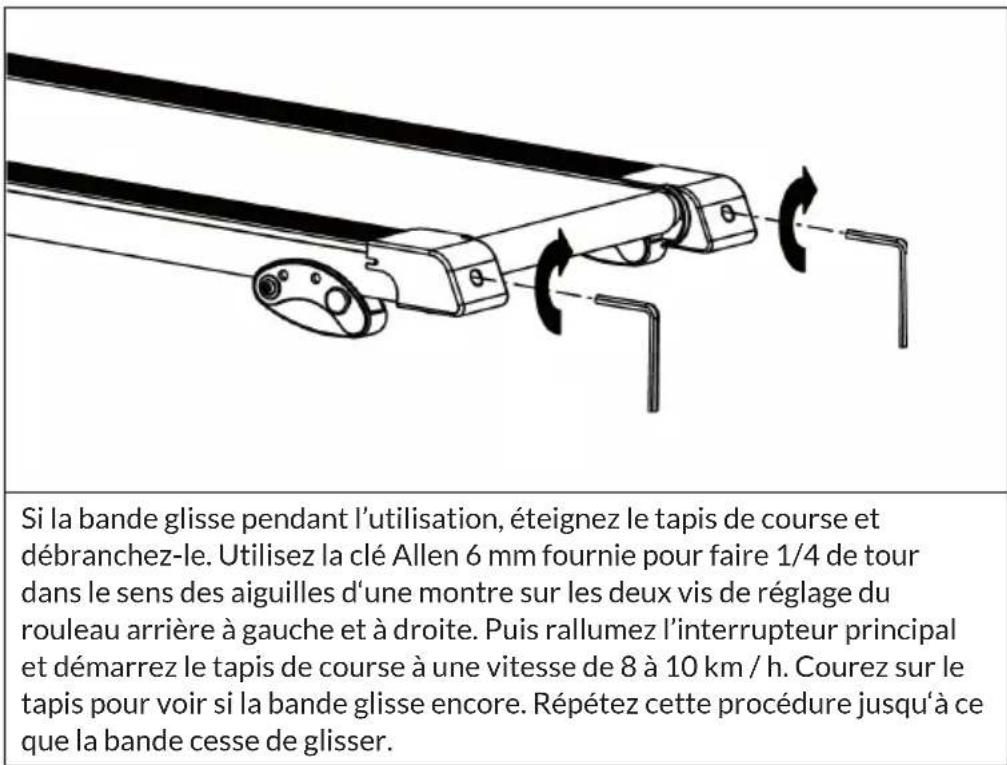 Capital Sports Pacemaker F80 - Réglage de la bande de roulement - 3
