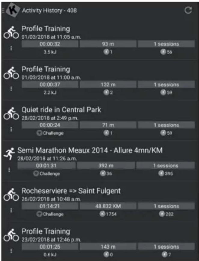 Capital Sports Azura M3 - Historique des exercices - 1